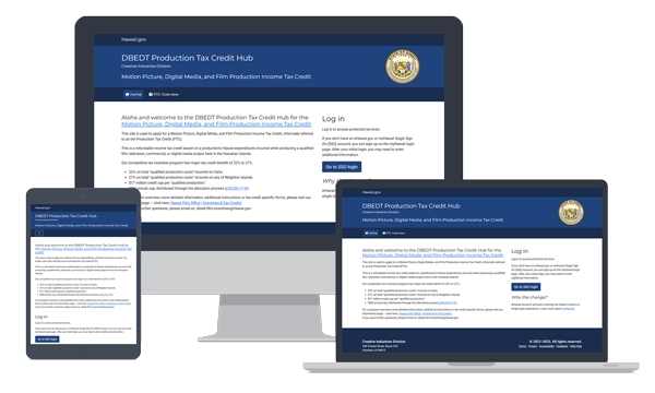 devices showing Motion Picture, Digital Media and Film Production Income Tax Credit