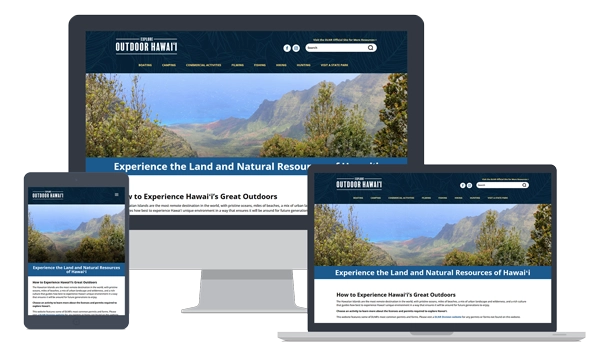 devices showing Explore Outdoor Hawaiʻi