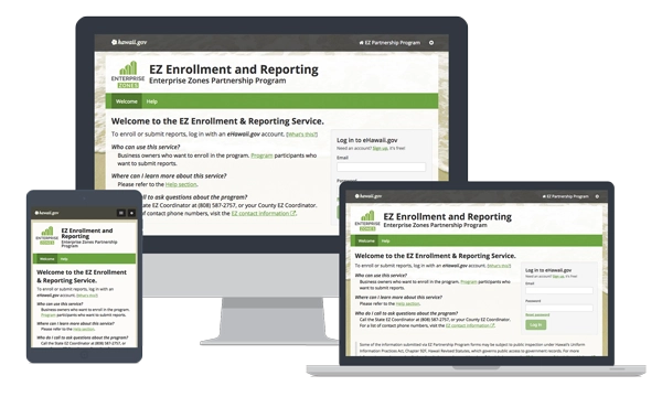 devices showing Enterprise Zones Program Forms