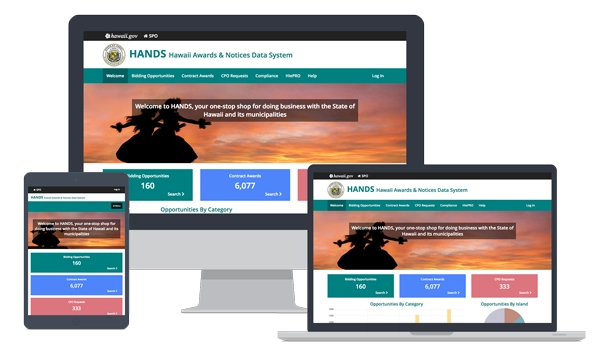 devices showing Hawaii Awards & Notices Data System (HANDS)