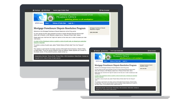 devices showing Mortgage Foreclosure Dispute Resolution Program