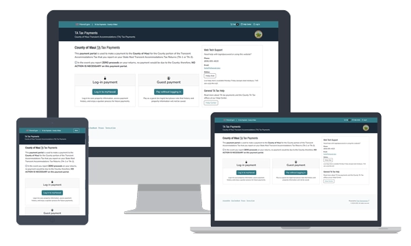 devices showing Transient Accommodations Tax Payments: County of Maui