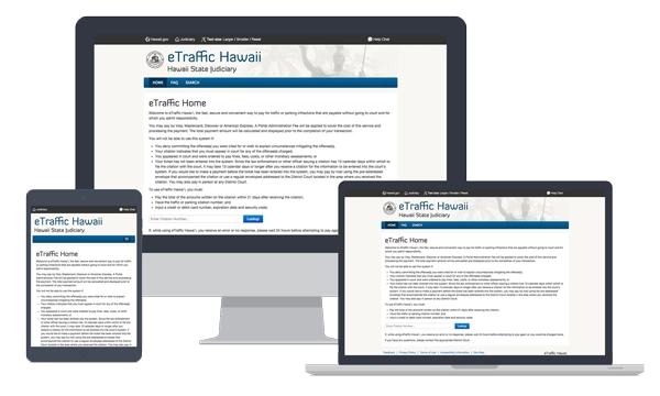 devices showing Traffic Citation Payment System